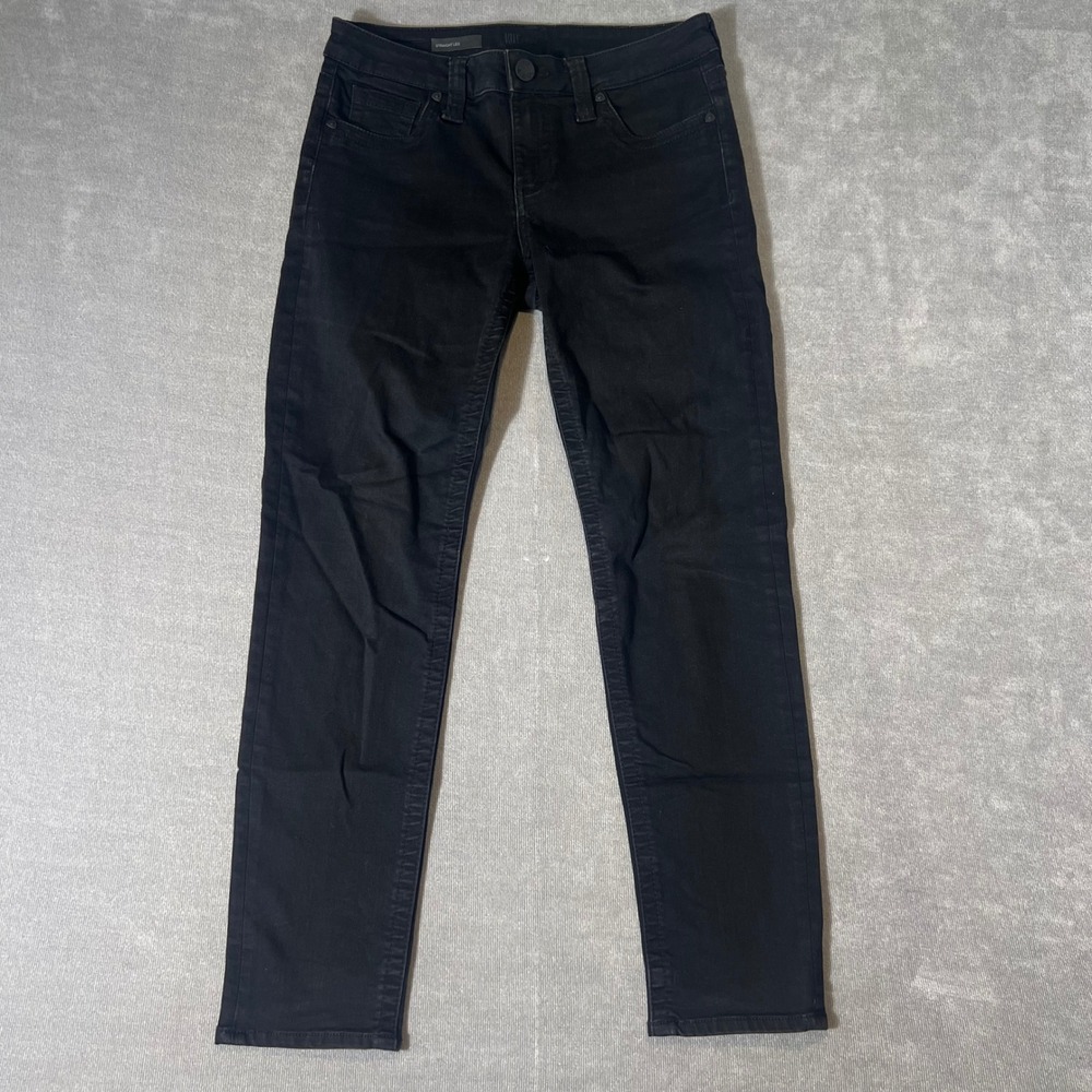 KUT from the Kloth Womens 6S Black Straight Leg Jeans Stretch Denim